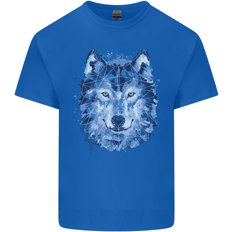 A Polygon Wolf Kids T-Shirt Childrens Royal Blue