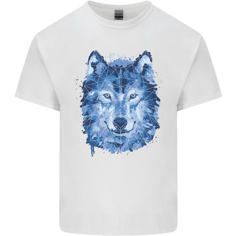 A Polygon Wolf Kids T-Shirt Childrens White