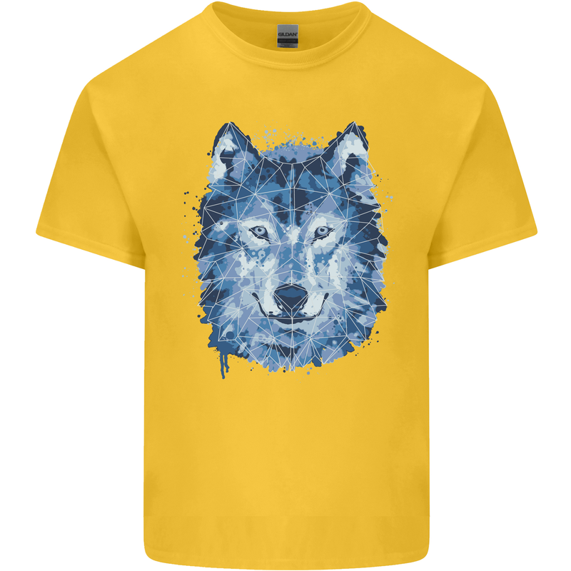 A Polygon Wolf Kids T-Shirt Childrens Yellow