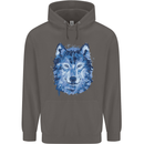 A Polygon Wolf Mens 80% Cotton Hoodie Charcoal