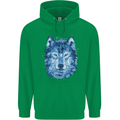 A Polygon Wolf Mens 80% Cotton Hoodie Irish Green