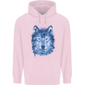 A Polygon Wolf Mens 80% Cotton Hoodie Light Pink