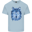A Polygon Wolf Mens Cotton T-Shirt Tee Top Light Blue