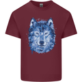 A Polygon Wolf Mens Cotton T-Shirt Tee Top Maroon