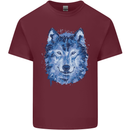 A Polygon Wolf Mens Cotton T-Shirt Tee Top Maroon