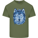 A Polygon Wolf Mens Cotton T-Shirt Tee Top Military Green