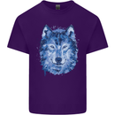 A Polygon Wolf Mens Cotton T-Shirt Tee Top Purple
