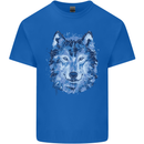 A Polygon Wolf Mens Cotton T-Shirt Tee Top Royal Blue