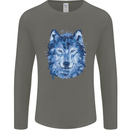 A Polygon Wolf Mens Long Sleeve T-Shirt Charcoal
