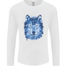 A Polygon Wolf Mens Long Sleeve T-Shirt White