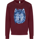 A Polygon Wolf Mens Sweatshirt Jumper Maroon
