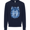 A Polygon Wolf Mens Sweatshirt Jumper Navy Blue