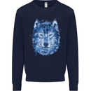 A Polygon Wolf Mens Sweatshirt Jumper Navy Blue