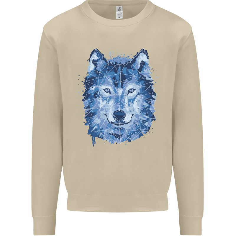 A Polygon Wolf Mens Sweatshirt Jumper Sand
