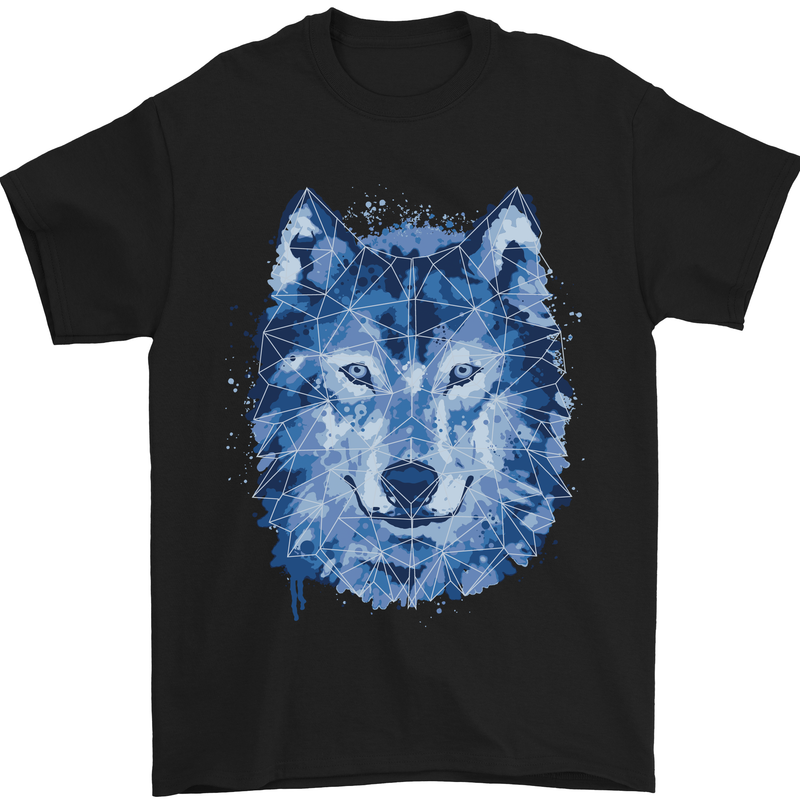 A Polygon Wolf Mens T-Shirt 100% Cotton Black