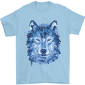 A Polygon Wolf Mens T-Shirt 100% Cotton Light Blue