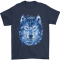 A Polygon Wolf Mens T-Shirt 100% Cotton Navy Blue