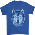 A Polygon Wolf Mens T-Shirt 100% Cotton Royal Blue