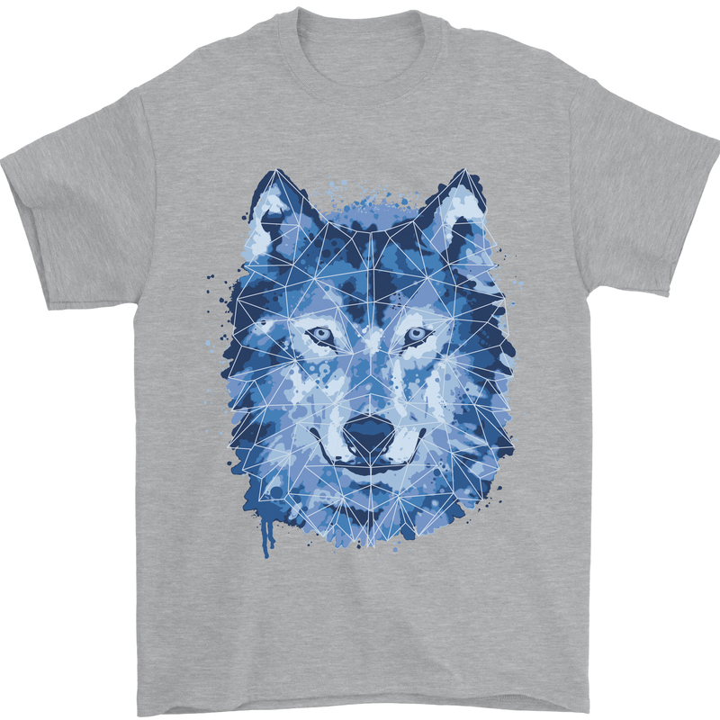 A Polygon Wolf Mens T-Shirt 100% Cotton Sports Grey