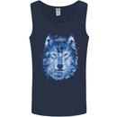 A Polygon Wolf Mens Vest Tank Top Navy Blue