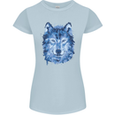 A Polygon Wolf Womens Petite Cut T-Shirt Light Blue