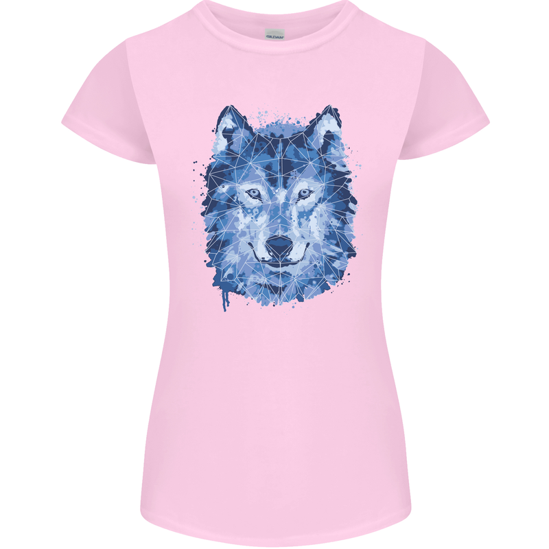 A Polygon Wolf Womens Petite Cut T-Shirt Light Pink