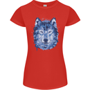 A Polygon Wolf Womens Petite Cut T-Shirt Red