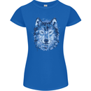 A Polygon Wolf Womens Petite Cut T-Shirt Royal Blue