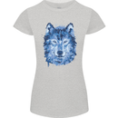 A Polygon Wolf Womens Petite Cut T-Shirt Sports Grey