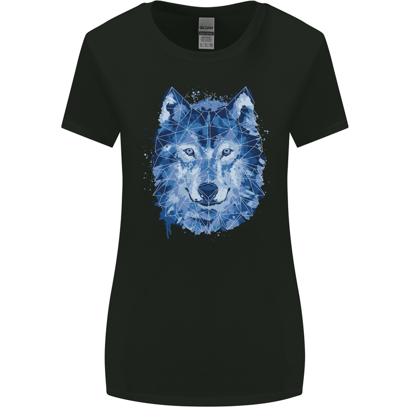 A Polygon Wolf Womens Wider Cut T-Shirt Black