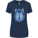A Polygon Wolf Womens Wider Cut T-Shirt Navy Blue