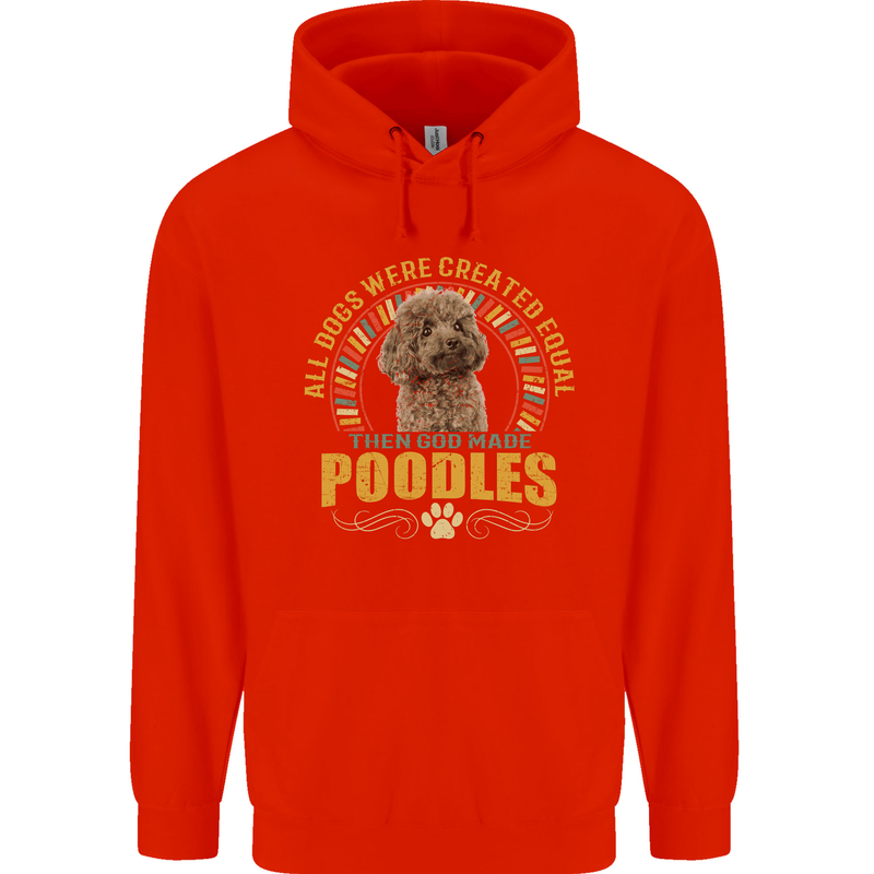 A Poodle Dog Childrens Kids Hoodie Bright Red