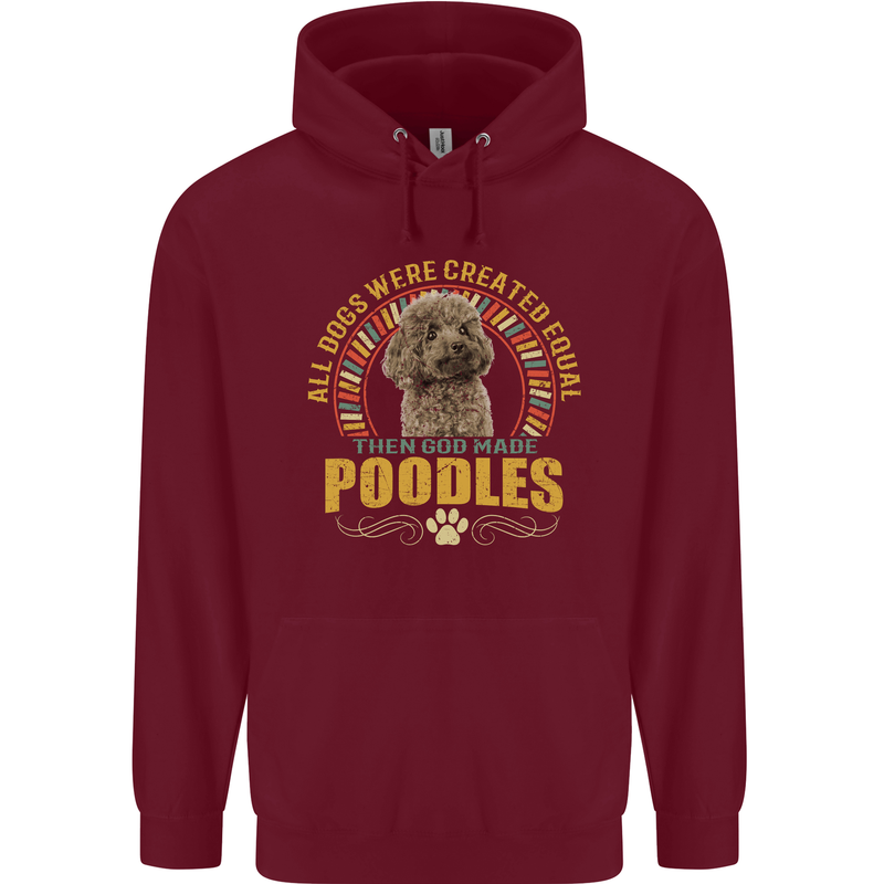 A Poodle Dog Childrens Kids Hoodie Maroon