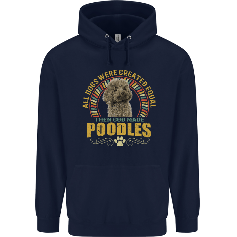 A Poodle Dog Childrens Kids Hoodie Navy Blue
