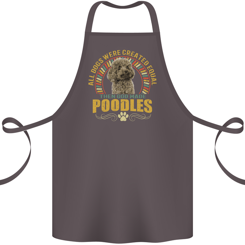A Poodle Dog Cotton Apron 100% Organic Dark Grey