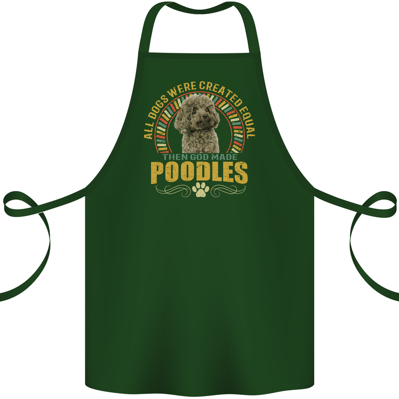 A Poodle Dog Cotton Apron 100% Organic Forest Green