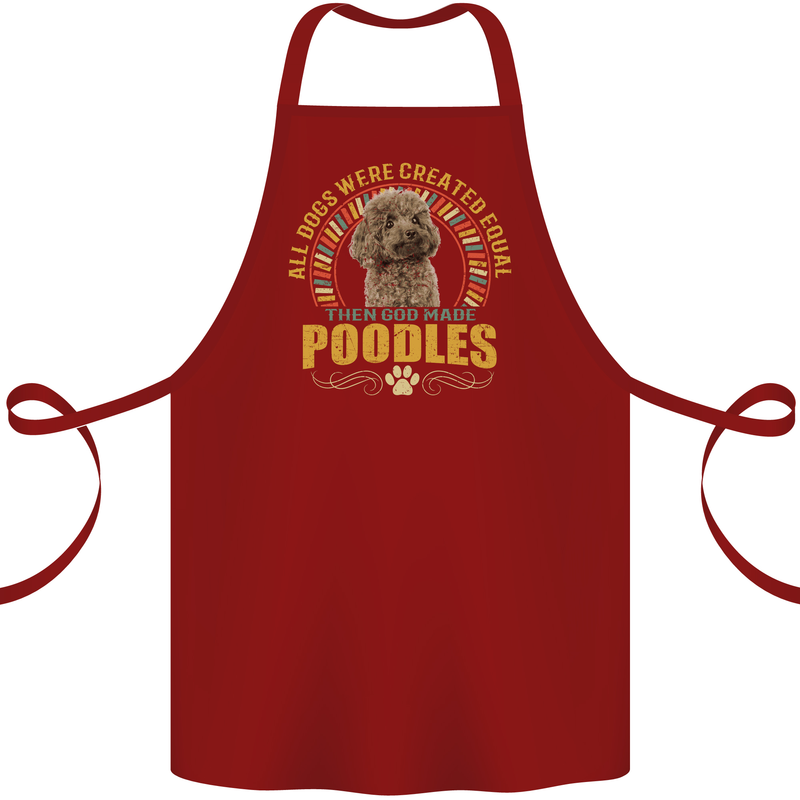 A Poodle Dog Cotton Apron 100% Organic Maroon