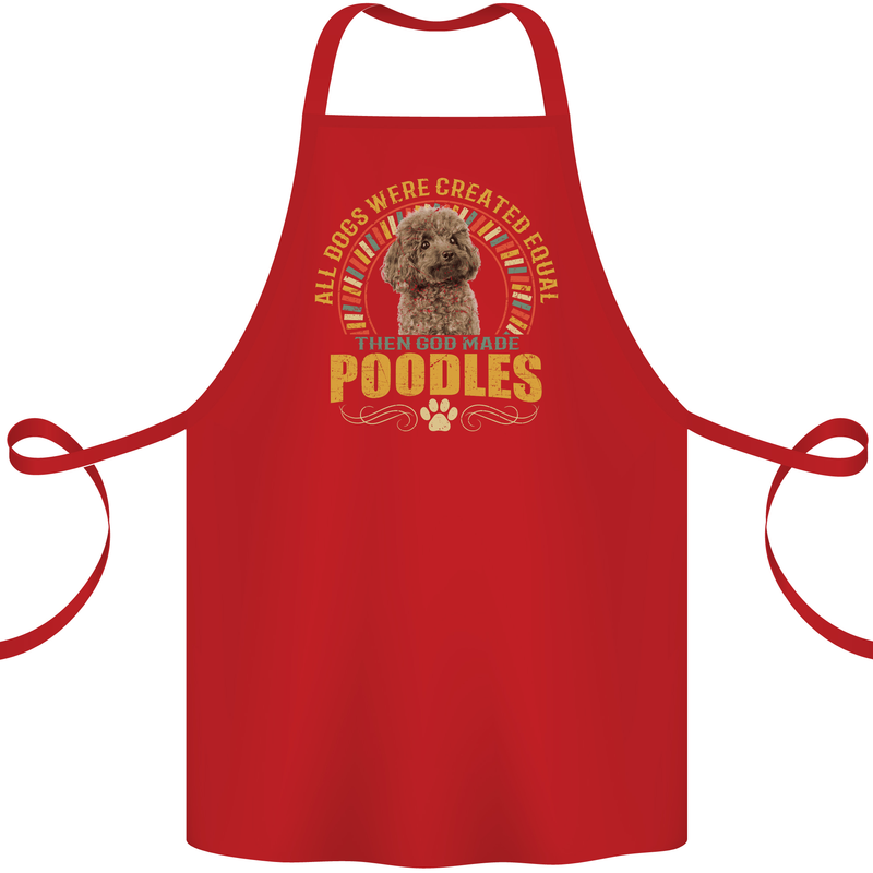 A Poodle Dog Cotton Apron 100% Organic Red