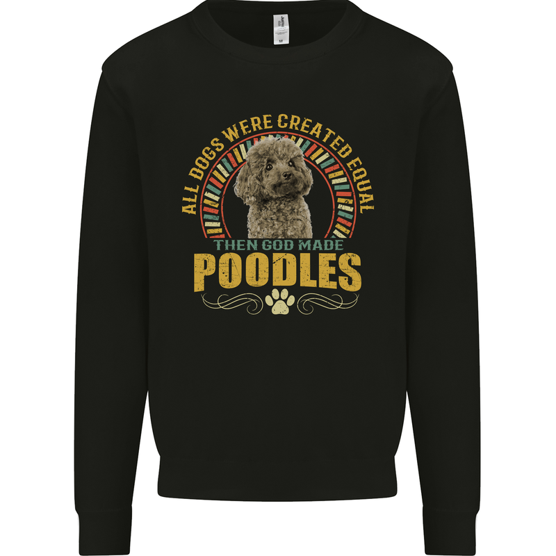 A Poodle Dog Kids Sweatshirt Jumper Black
