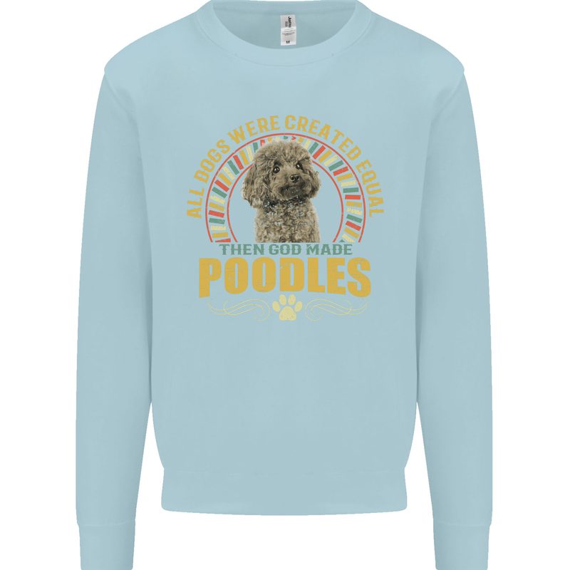 A Poodle Dog Kids Sweatshirt Jumper Light Blue