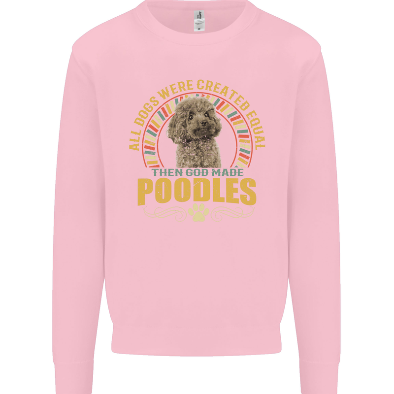 A Poodle Dog Kids Sweatshirt Jumper Light Pink