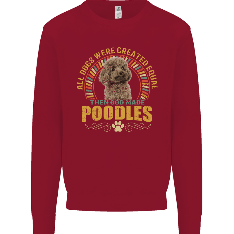 A Poodle Dog Kids Sweatshirt Jumper Red