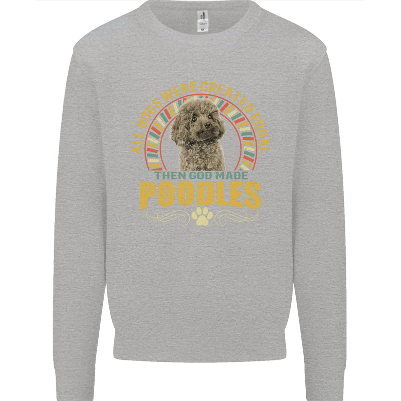 A Poodle Dog Kids Sweatshirt Jumper Sports Grey