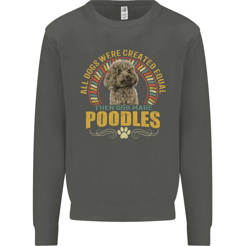 A Poodle Dog Kids Sweatshirt Jumper Storm Grey