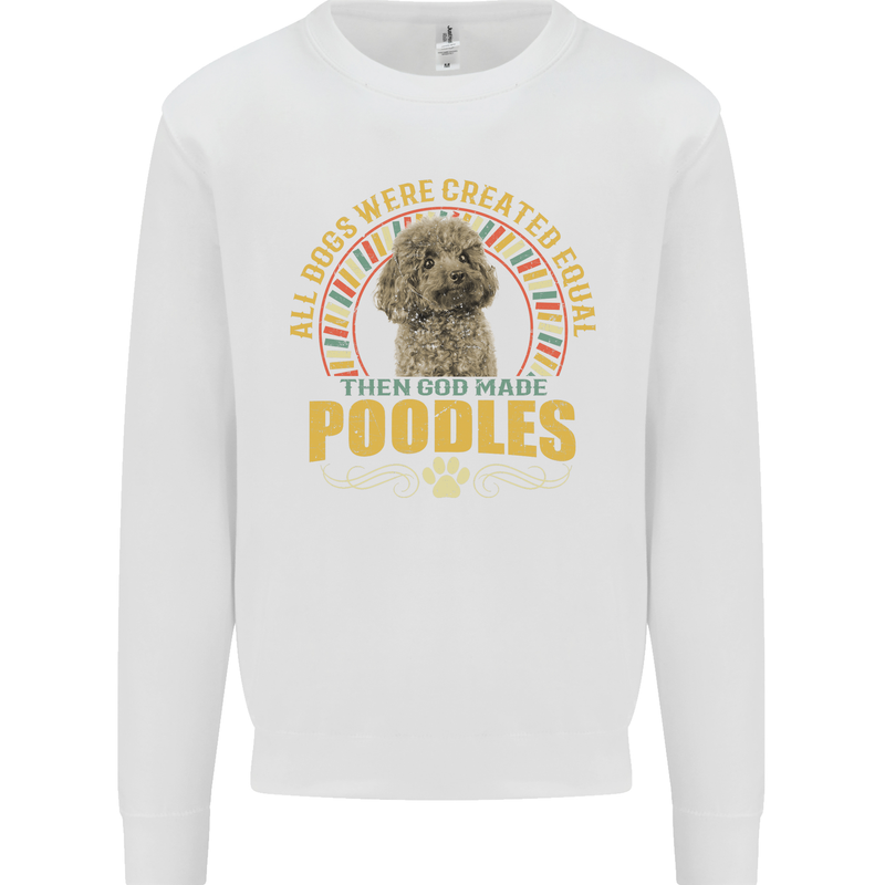 A Poodle Dog Kids Sweatshirt Jumper White