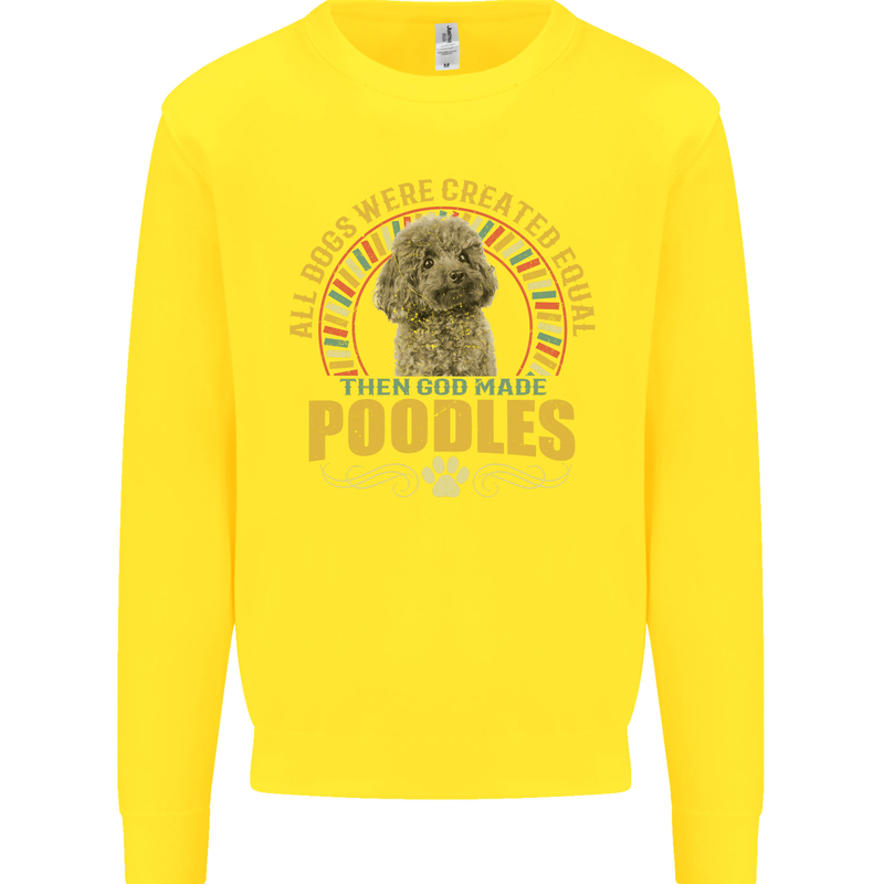 A Poodle Dog Kids Sweatshirt Jumper Yellow