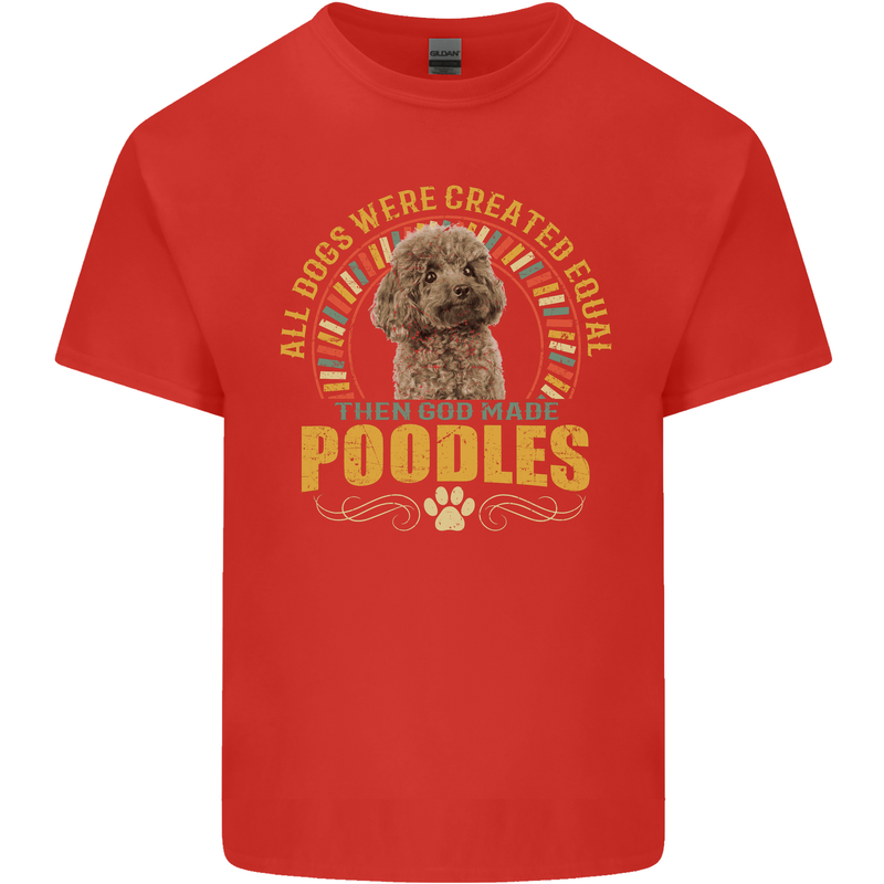 A Poodle Dog Kids T-Shirt Childrens Red