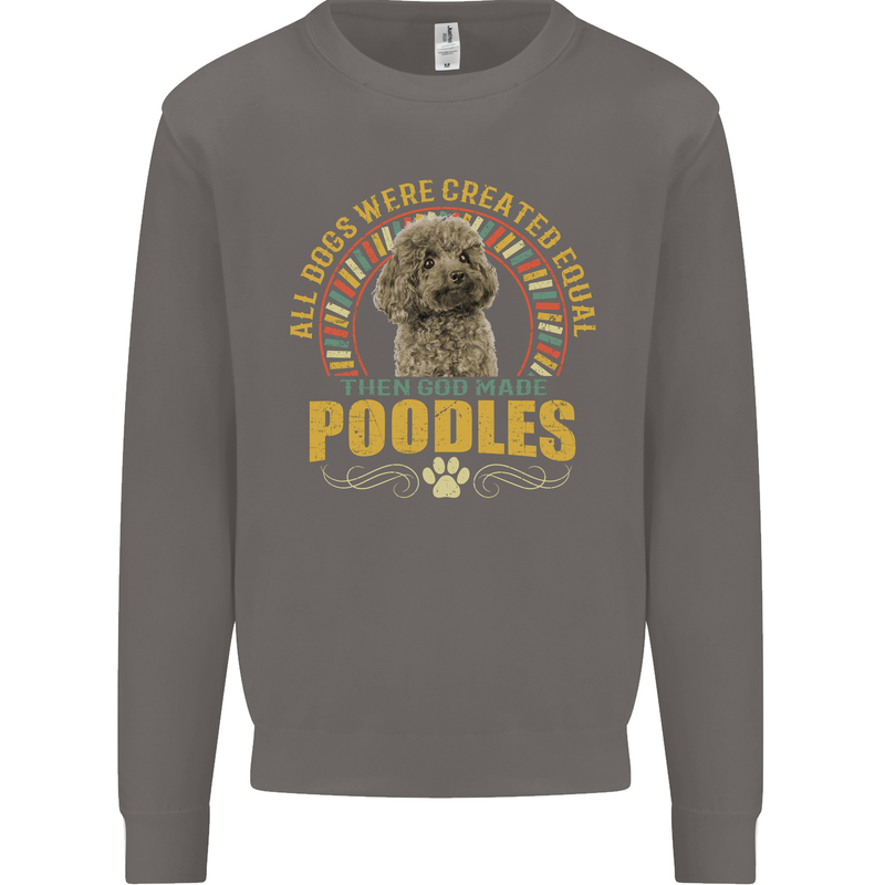 A Poodle Dog Mens Sweatshirt Jumper Charcoal