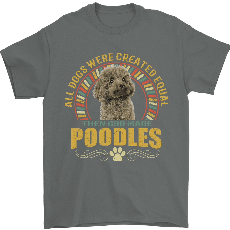 A Poodle Dog Mens T-Shirt 100% Cotton Charcoal