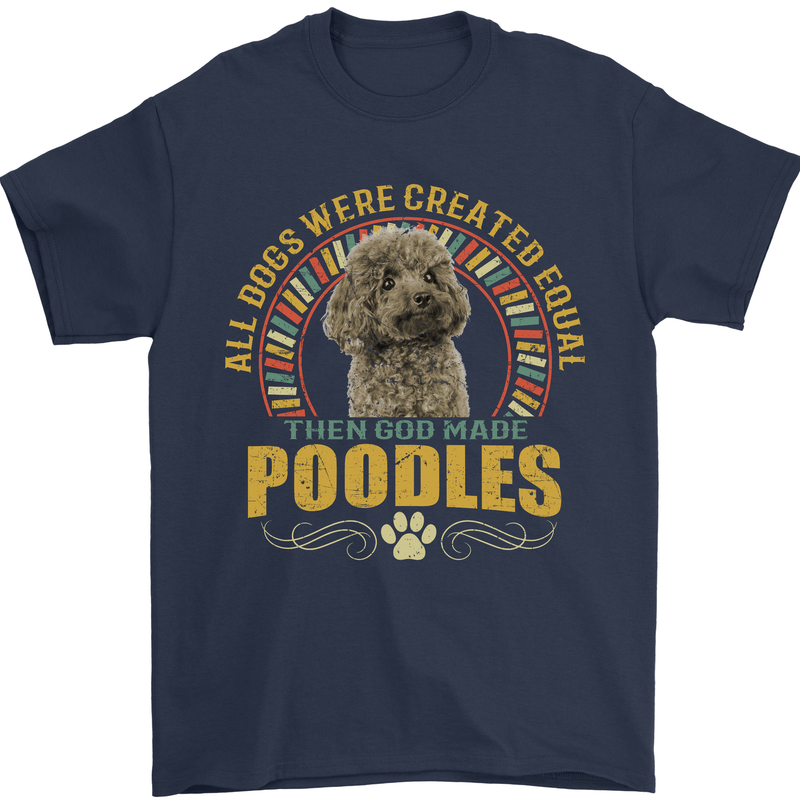 A Poodle Dog Mens T-Shirt 100% Cotton Navy Blue